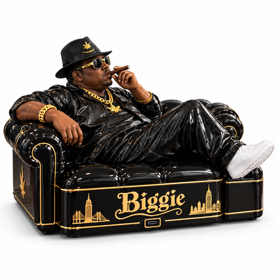 Biggie Couch Humidifier - black and gold - front 3/4 view